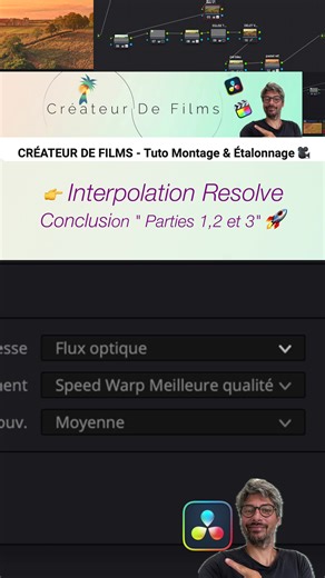 DaVinci Resolve Débutant – Interpolation : que choisir si ton ordinateur n’est pas assez puissant ? Épisode conclusion — Dans ce short DaVinci Resolve Débutant, je fais le récapitulatif des options d’interpolation vues dans les parties 1, 2 et 3. Je t’explique quoi choisir entre Flux optique, Speed Warp, meilleure qualité ou réglages plus simples, surtout si ton Mac ou ton PC n’est pas assez puissant. Un mauvais choix peut ralentir ton montage ou créer des artefacts inutiles. 👉 Si tu veux voir 