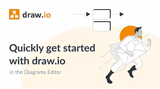 【中字】 draw.io 教程：快速入门（数据中心服务器）中学习使用 绘制流程图表 -从形状库到连接器的完整流程