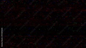 Static TV error with red tape noise and displacement effect for glitchy video editing Stock Video