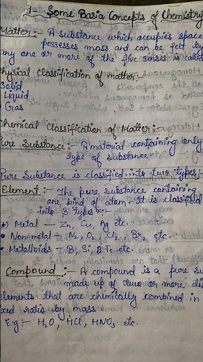 class 11 chemistry #notes$ some basic concepts of chemistry
