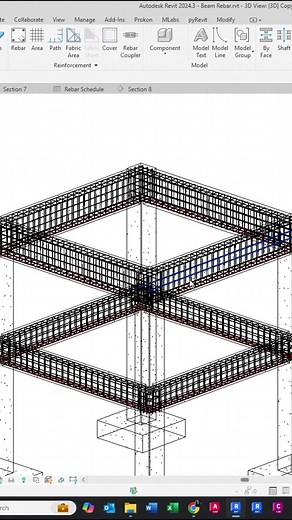 #revit - Beam Reinforcing Full video on Youtube #fyp #autodesk #architecture #engineering #construction #RevitTips