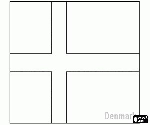 Flag of Denmark coloring page printable game