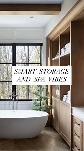 This ensuite checks all the boxes: his-and-hers vanities, built-in linen storage, a solid marble slab steam shower with multiple heads, and a deep soaker tub perfectly framed by oversized black windows looking out onto the acreage beyond. We tucked in a TV between the shelves so we could soak with a glass of wine and catch up on Netflix (or Bravo, if I’m being honest). Her side includes a dedicated makeup desk, plenty of storage, and soft natural light pouring in. Every inch of this space is int