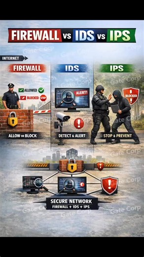 Firewall vs IDS vs IP. Check the comments for more details👇👇👇 | Gate Corp.