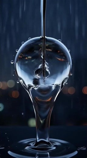 ASMR Cutting a Raindrop 💧 | Oddly Satisfying Ripple Effect (Looped)