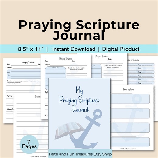Praying Scripture Journal Set for Women, Notebook for Growing in Your Faith - Etsy