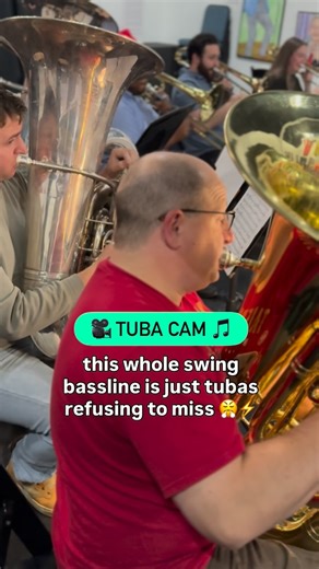 River City Brass on Instagram: "@rivercitybrass | @sambuccigrossi | @bkelley95 😮‍💨🎵💥 #tuba #tubas #tubaplayer #lowbrass #brassband #threekings #threekingsday #brassplayer #swingswing #basslines #basslife #bassline #groove #groovebass #groovin #bassface #bassforward #swing #brassplayers #musician #christmasmusic #holidayseason #holidaymusic #bandlife #musicforlife #musicband #rehearsal #rehearsals"