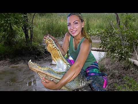 Catching 40 alligators in a mud pit!