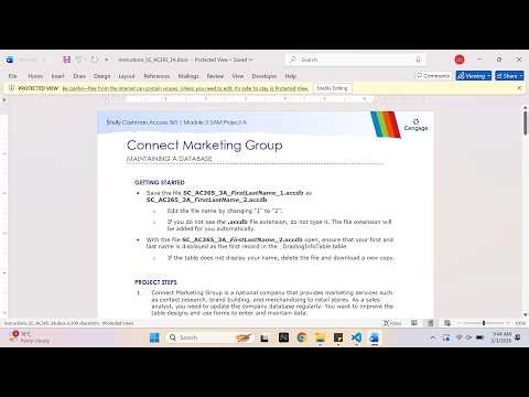 Shelly Cashman Access 365 | Module 3: SAM Project A Connect Marketing Group