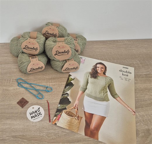 Spring Jumper Knitting Kit | Cotton/linen Mix Yarn | 9 Yarn Colour Options - Etsy UK