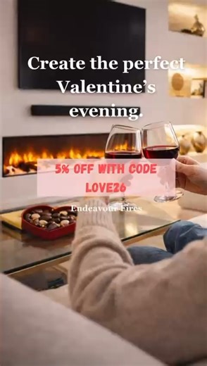 This Valentine’s Day, make home the most romantic place.❤ Enjoy 5% off electric fireplaces with code LOVE26. Valid until 17 February. Shop now at https://www.endeavourfires.co.uk/ #electricfireplace #modernliving #ValentinesAtHome #interiordesignuk #CosyHome #EndeavourFires ❤❤❤❤ | Endeavour Fires and Fireplaces