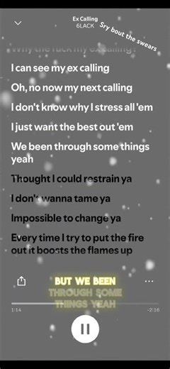 Ex Calling :lyrics -6LACK @6LACKOfficial #edit #lyrics ics