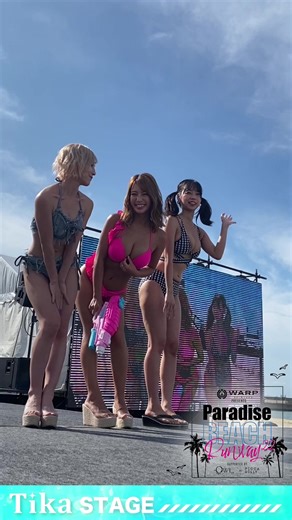 水着でランウェイ👙🌈大人気グラビアユニット@sherbet.official の3人💓#水着 #ビキニ #グラビア #橋本梨菜 #青山ひかる #河路由希子