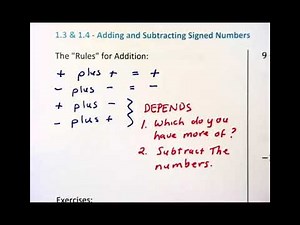 1.34a - Adding Signed Numbers - Part 1