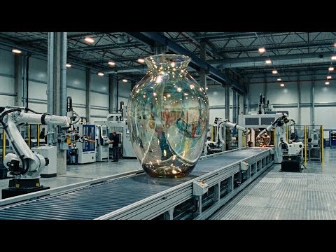 Inside the largest modern glass processing factory.