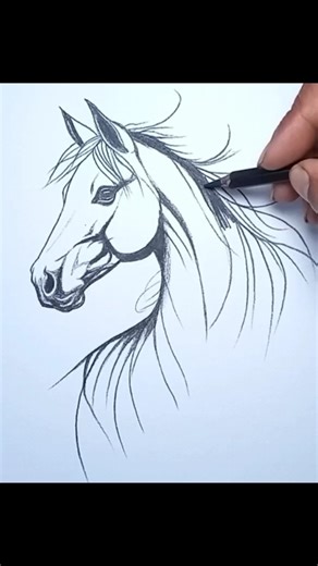 how to draw horse easy pencil drawing #horsedrawing #pencildrawing #shortvideo #ytshorts