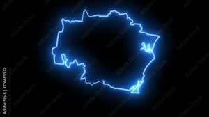 map of Port Macquarie in australia with glowing neon effect