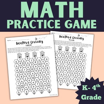 Bee theme Repeatable Mental Math | Addition - Division 1st-4th grade | Low Prep