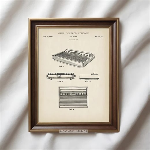 Vintage Video Game Patents, Retro Gaming Prints, Gamer Wall Art, Console Art, Man Cave Gaming Blueprints, Game Room Decor, Gaming Gifts PS33 - Etsy
