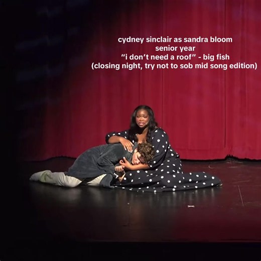 i don’t need a roof - big fish the musical 🐟 this was my senior show:) i played sandra bloom and this was arguably one of the hardest performances i’ve ever done. top ten most bittersweet moments oat;) ##musicaltheatre#bigfishthemusical#idontneedaroof#creatorsearchinsights#sandrabloom