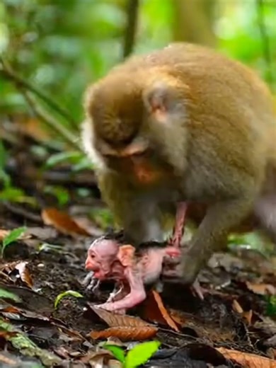 Newborn Monkey Encounters Fire Ants After Birth