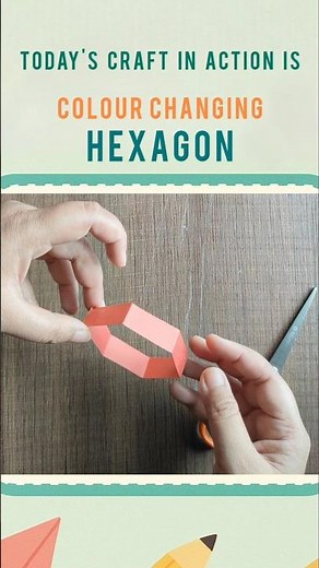 Colour changing hexagon #papercraft #illusion #easycraft #thinkerbellkids #tinkerthursday