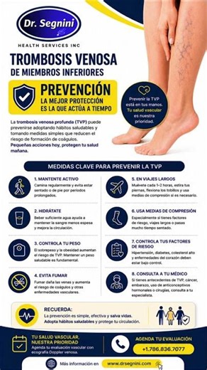 💙 La mejor forma de tratar una trombosis es prevenirla.