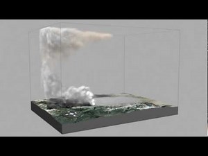 Mammoth Mountain Califorina volcano eruption animation