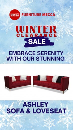Unwrap warmth and style this winter! Dive into luxury with our Ashley Sofa and Loveseat Winter Clearance Sale – where comfort meets chic at prices that will make your heart skip a beat. Hurry, the perfect addition to your home is just a click away! ❄️ #WinterGlam #HomeSweetHome #SofaSavings #Sofa #Loveseat #LivingRoomSpace #FurnitureMecca | Furniture Mecca