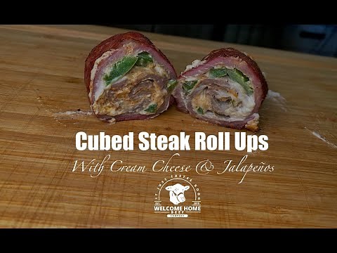 Cubed Steak Roll-Ups with Cream Cheese & Jalapeños