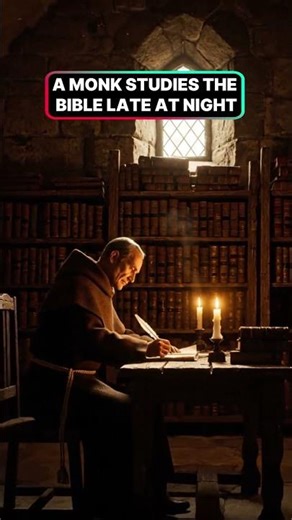 A Monk Studies the Bible Late at Night 📖🕯️ | Faith, Devotion & Spiritual Reflection