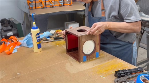 Nielsen Dean’s Box - 2025 Batch - Video # 14 This is the fourteenth video for this batch of boxes at 2x speed. After the interiors are completed - with finish and all the hardware is installed - the next step is to glue up the box. The process is straightforward. The one-minute video shows me doing a glue-up. This step took me about a week to complete. We are making 100 boxes, we have a limited number of clamps, and glue had to dry. Patience is the key. #nielsenmagic #magicprops #ilovewoodworkin