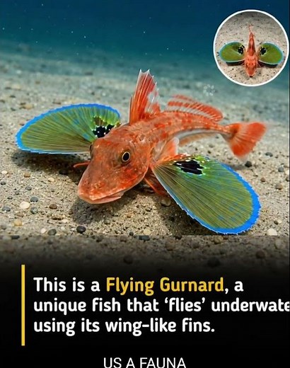 🔥🐟 This is the FLYING GURNARD – The Fish That Walks on the Ocean Floor! ✨😲