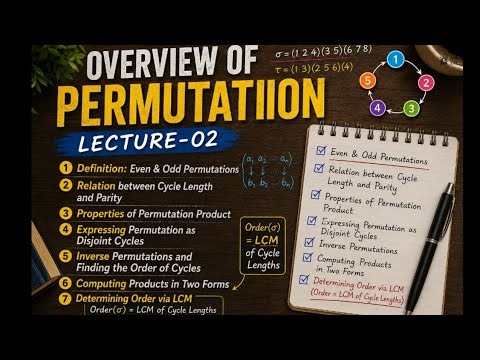 Permutation Lecture - 02 | Even & Odd Permutation | Examples| Cycles | Inverse | Order