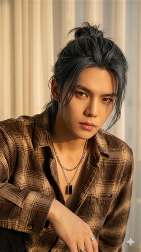 Gemini คําสั่งสร้างรูป แจกคําสั่ง gemini สร้างภาพ ผู้ชาย ขั้นตอนการทำภาพ Gemini Ai 1.เข้าไป Google Gemini 2.เลือกรูปตัวเองที่เห็นหน้าชัดเจน 3.ใส่คำสั่งลงไป 👇👇👇 คำสั่งสร้างภาพอยู่ในคอมเม้นท์ที่ผมลงไว้ให้ prompt ... A hyper-realistic close-up portrait of a handsome young Asian man with a slender build, leaning slightly toward the camera. He has a calm, dreamy expression, with soft yet piercing eyes staring directly at the viewer. His long, messy hair is tied in a messy bun with a few strands fa