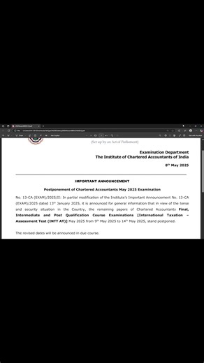 Will CA Foundation exams of May 2025 attempt be postponed? | MASTERMINDS For CA