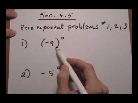 evaluate exponential expressions with zero exponents