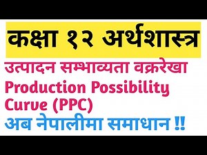 Class 12 Economics Production Possibility Curve (PPC) उत्पादन सम्भाव्यता वक्ररेखा ।।