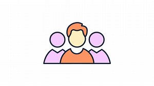 Download Group Management Icon in Colored Outline Style, easy to use with Transparent Background for free