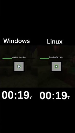 Windows Vs Linux Minecraft world loading test on low end pc #linux #windows #minecraft
