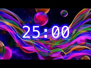 25-Minute Abstract Classroom Timer | Color Flow Countdown for Focus and Relaxation