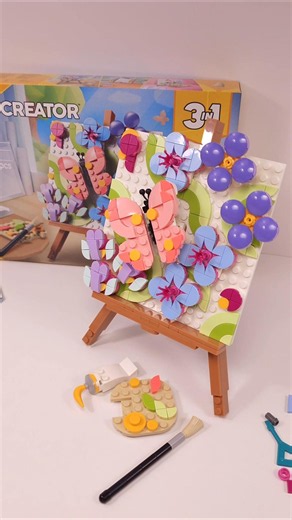 LEGO Creator Floral Art Decor Painting (31390)[348 pcs] Review #shorts ‪@TopBrickBuilder‬