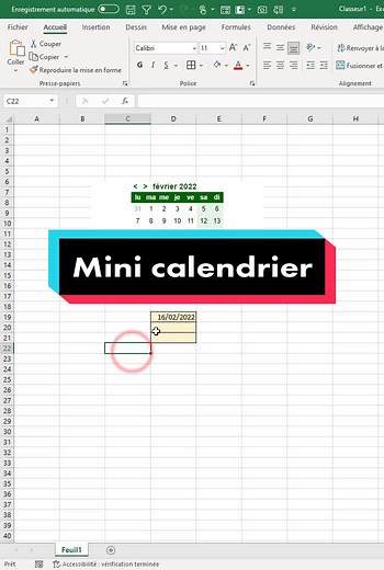 Mini calendrier Excel ! #formation #pt #astuce #msoffice #pourtoi #