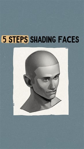 ✨ Struggling to Shade Faces? Here’s a quick, powerful 5-step method to make your characters look instantly more 3D: 1. Local Color Lay down your base tones and add a soft gradient to the cheeks, nose, and ears—those areas naturally get darker. Block in hair, brows, and slightly off-white eyes. 2. Shadows (Multiply Layer) Pick a light direction and paint shadows that follow the planes of the face. Don’t forget projected shadows like the nose and lips. Use a mix of soft and hard edges for depth. 3