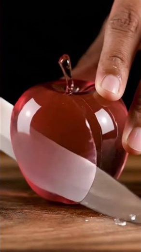 cutting glass apple 🍏