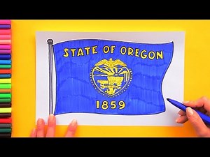 How to draw the Flag of Oregon State, USA