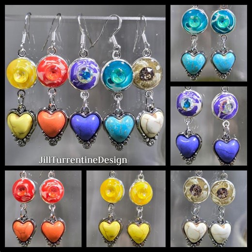 Faux Gemstone Heart Earrings / Austrian Crystal / Sterling Silver - Etsy