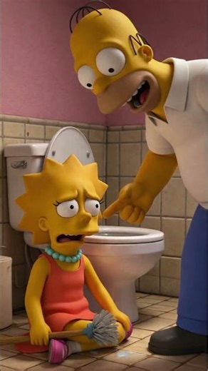 Simpson family uses his child to flush the toilet 😅💥 #thesimpsons #simpsons #shortvideo