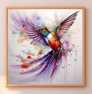 Watercolor, Hummingbird Poster, Watercolor Art, Fantasy Print, Colorfull Prints, Printable Wall Art, Watercolor Digital Image, Animals - Etsy