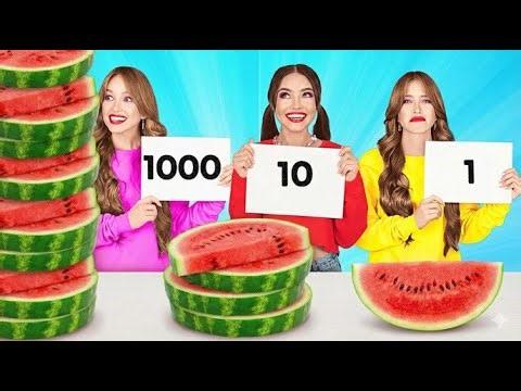 KABUR DARI TANTANGAN MAKANAN EKSTREM || Makanan Raksasa VS Mini oleh 123 GO!